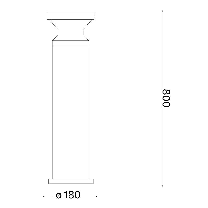 Ideal Lux - Buitenlamp TORRE 1xE27/15W/230V 80 cm IP65 antraciet