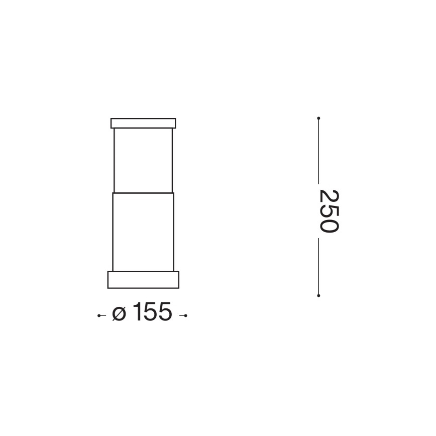 Ideal Lux - Buitenlamp TRONCO 1xE27/42W/230V 25 cm IP65 zwart