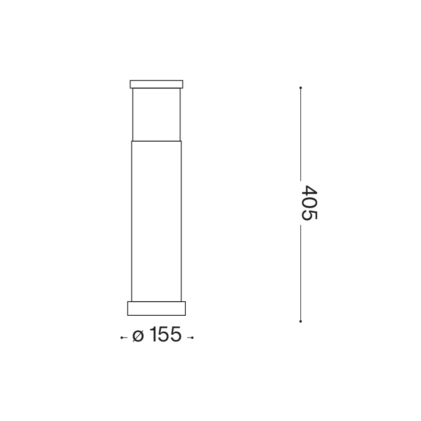 Ideal Lux - Buitenlamp TRONCO 1xE27/42W/230V 40 cm IP65 zwart