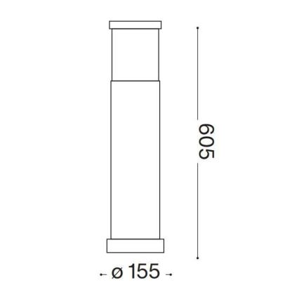 Ideal Lux - Buitenlamp TRONCO 1xE27/42W/230V 60,5 cm IP65 bruin