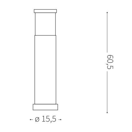 Ideal Lux - Buitenlamp TRONCO 1xE27/42W/230V 60 cm IP65 antraciet
