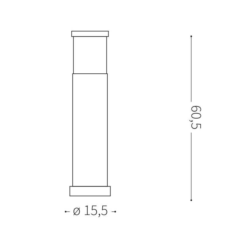 Ideal Lux - Buitenlamp TRONCO 1xE27/42W/230V 60 cm IP65 antraciet