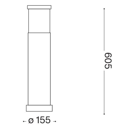 Ideal Lux - Buitenlamp TRONCO 1xE27/42W/230V 60 cm IP65 zwart