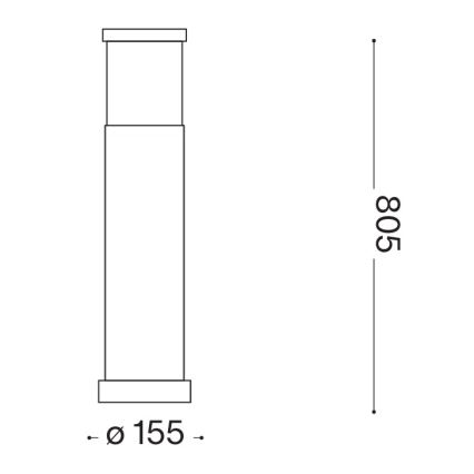Ideal Lux - Buitenlamp TRONCO 1xE27/42W/230V 80 cm IP65 bruin