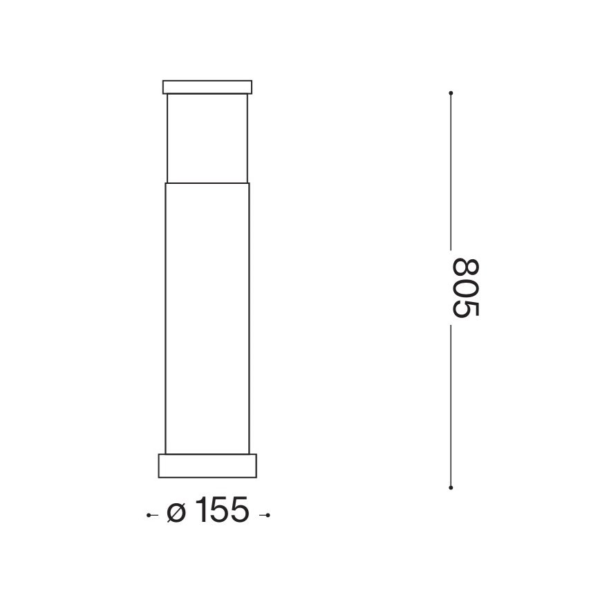 Ideal Lux - Buitenlamp TRONCO 1xE27/42W/230V 80 cm IP65 zwart
