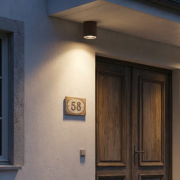 Ideal Lux - Buitenspot GUN 1xGU10/28W/230V Ø 11 cm IP55 bruin