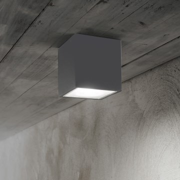 Ideal Lux - Buitenspot TECHO 1xGU10/20W/230V 15x15 cm IP54 antraciet