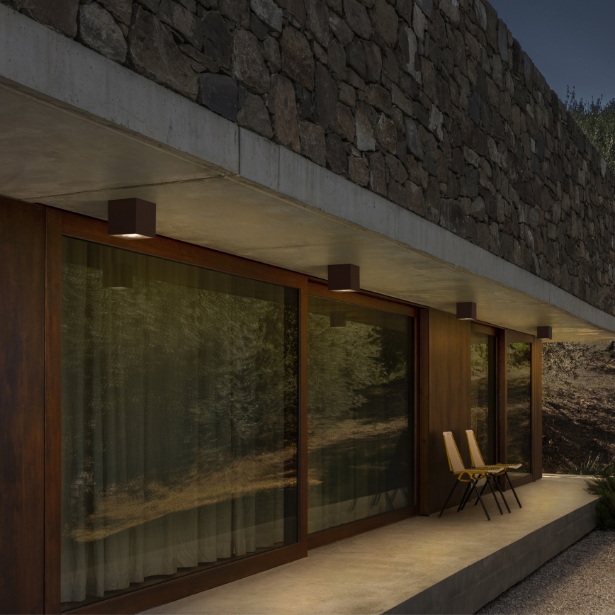 Ideal Lux - Buitenspot TECHO 1xGU10/20W/230V 15x15 cm IP54 bruin