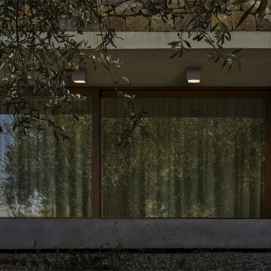 Ideal Lux - Buitenspot TECHO 1xGU10/20W/230V 15x15 cm IP54 bruin