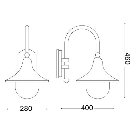 Ideal Lux - Buitenwandlamp CIMA 1xE27/52W/230V IP43 bruin