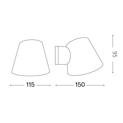 Ideal Lux - Buitenwandlamp GAS 1xGU10/28W/230V IP43 antraciet