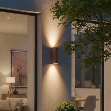 Ideal Lux - Buitenwandlamp GUN 1xE27/60W/230V, 31 cm, IP54, bruin