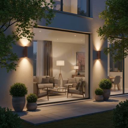 Ideal Lux - Buitenwandlamp GUN 1xE27/60W/230V, 31 cm, IP54, bruin