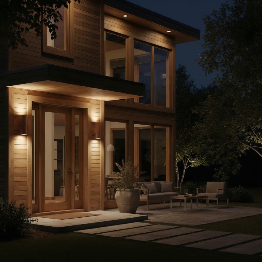 Ideal Lux - Buitenwandlamp GUN 1xE27/60W/230V, 31 cm, IP54, bruin