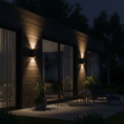 Ideal Lux - Buitenwandlamp GUN 1xE27/60W/230V, 31 cm, IP54, bruin