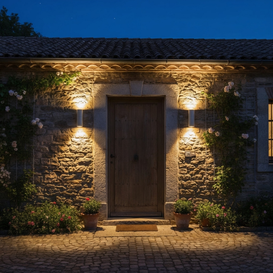 Ideal Lux - Buitenwandlamp GUN 1xE27/60W/230V 31 cm IP54 grijs