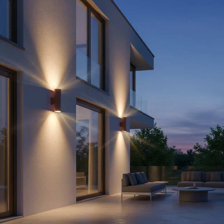 Ideal Lux - Buitenwandlamp GUN 1xGU10/35W/230V 21 cm IP44 bruin