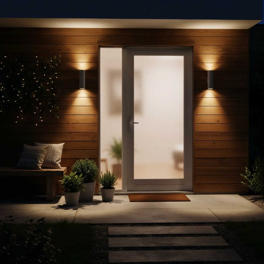 Ideal Lux - Buitenwandlamp GUN 1xGU10/35W/230V 21 cm IP44 grijs