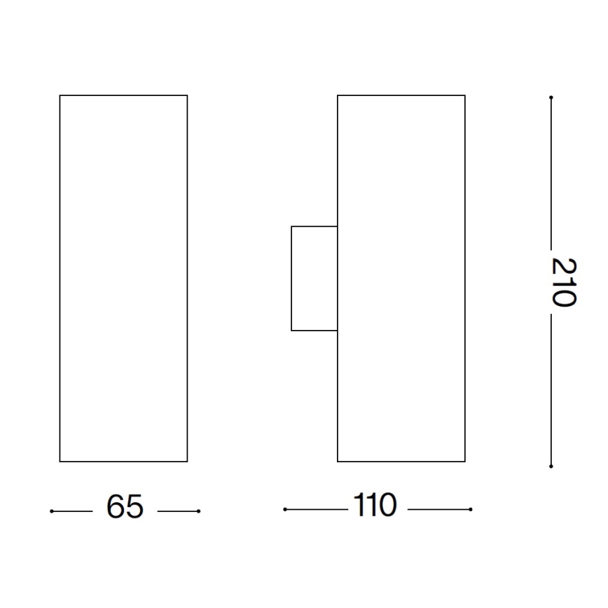 Ideal Lux - Buitenwandlamp GUN 1xGU10/35W/230V 21 cm IP44 grijs