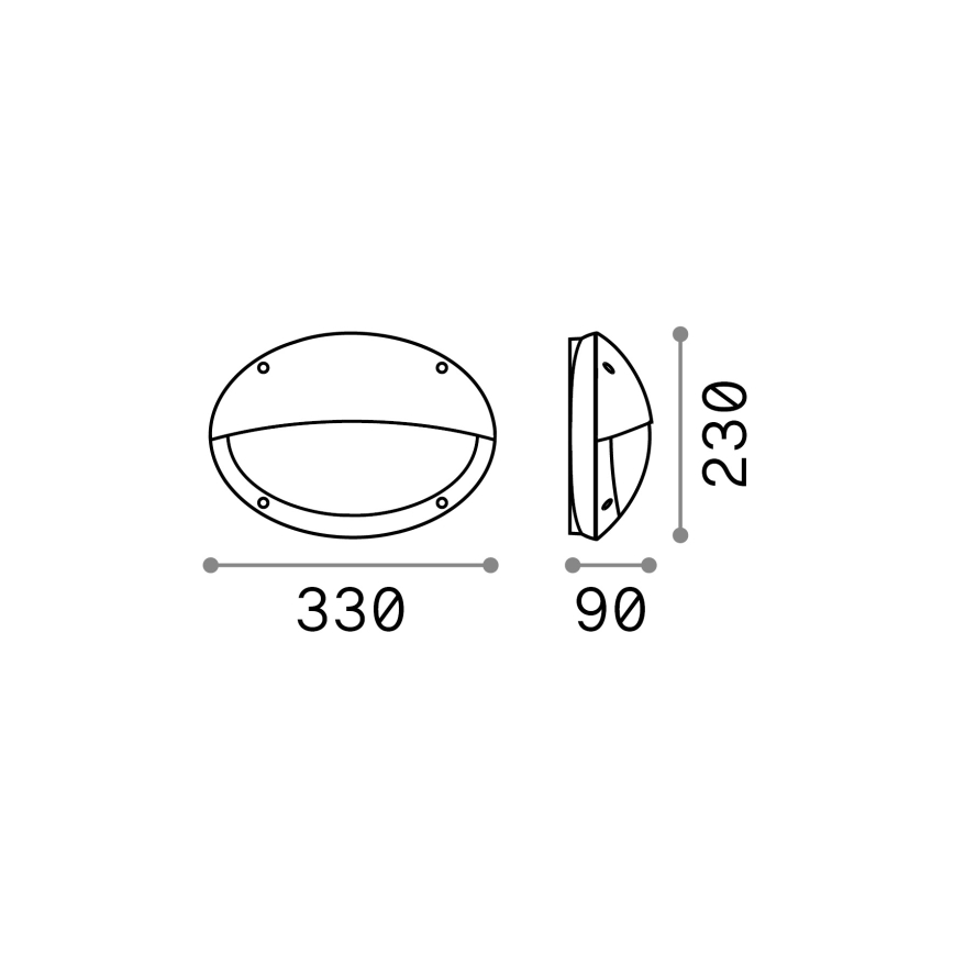 Ideal Lux - Buitenwandlamp POLAR 1xE27/23W/230V IP66 zwart