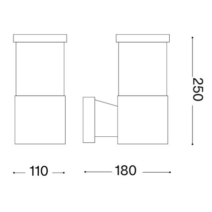Ideal Lux - Buitenwandlamp TRONCO 1xE27/42W/230V IP44 bruin