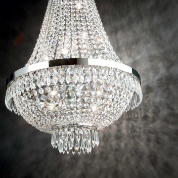 Ideal Lux - CAESAR LED-kristallen kroonluchter met ketting 12xG9/3W/230V Ø 55 cm glanzend chroom