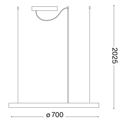 Ideal Lux - Dimbare LED hanglamp aan een koord ORACLE SLIM LED/40W/230V 4000K diameter 70 cm CRI 90 wit