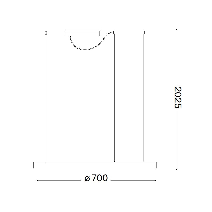 Ideal Lux - Dimbare LED hanglamp aan een koord ORACLE SLIM LED/40W/230V 4000K diameter 70 cm CRI 90 wit
