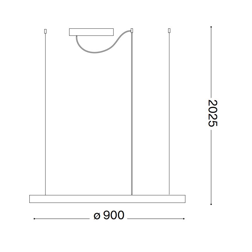 Ideal Lux - Dimbare LED hanglamp aan een koord ORACLE SLIM LED/42W/230V 4000K diameter 90 cm CRI 90 zwart