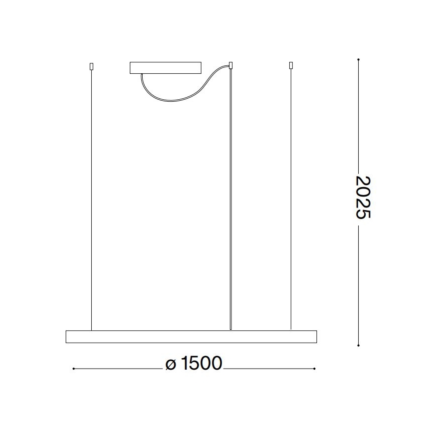 Ideal Lux - Dimbare LED hanglamp aan een koord ORACLE SLIM LED/83W/230V 4000K diameter 150 cm CRI 90 wit