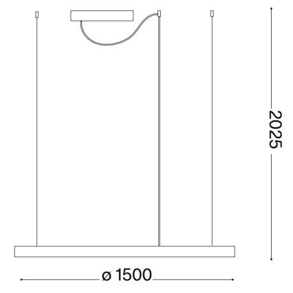 Ideal Lux - Dimbare LED hanglamp aan een koord ORACLE SLIM LED/83W/230V 4000K diameter 150 cm CRI 90 zwart