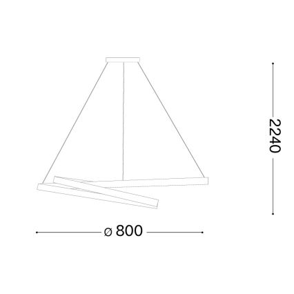 Ideal Lux - Dimbare LED-hanglamp aan kabel OZ LED/55W/230V Ø 80 cm CRI 90 wit