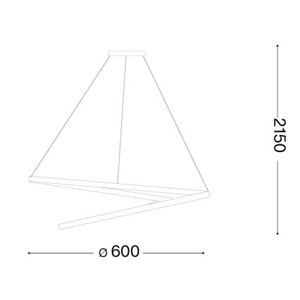 Ideal Lux - Dimbare LED-hanglamp met kabel OZ LED/48W/230V diam. 60 cm CRI 90 wit