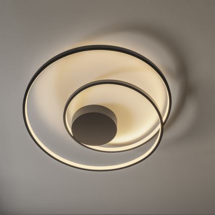 Ideal Lux - Dimbare LED plafondlamp OZ LED/48W/230V diameter 60 cm CRI 90 zwart