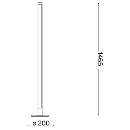 Ideal Lux - Dimbare LED-vloerlamp YOKO LED/16W/230V CRI 90 zwart