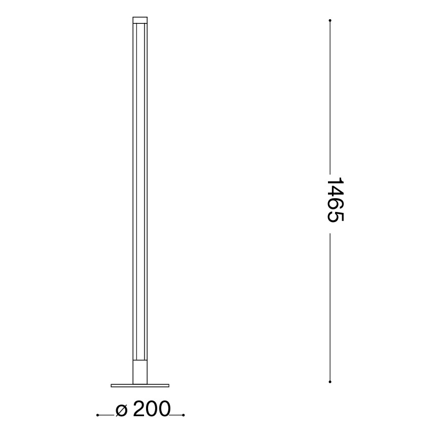 Ideal Lux - Dimbare LED-vloerlamp YOKO LED/16W/230V CRI 90 zwart