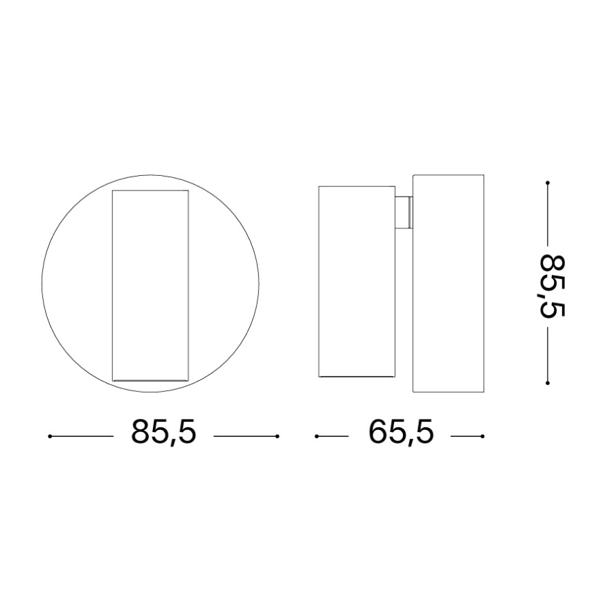 Ideal Lux - Dimbare wandspot met aanraakbediening ELF LED/3W/230V CRI 95 zwart