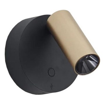 Ideal Lux - dimbare LED-wandspot met aanraakbediening ELF LED/3W/230V CRI 95 goud/zwart