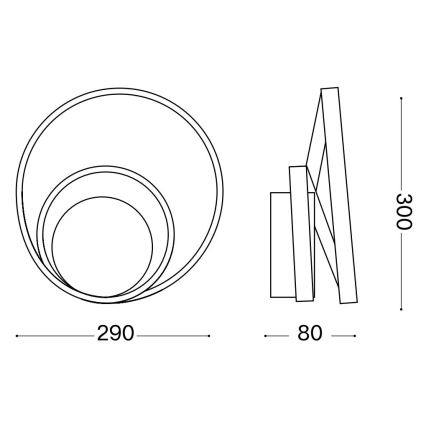 Ideal Lux - Dimbare LED wandverlichting OZ LED/28W/230V CRI 90 zwart