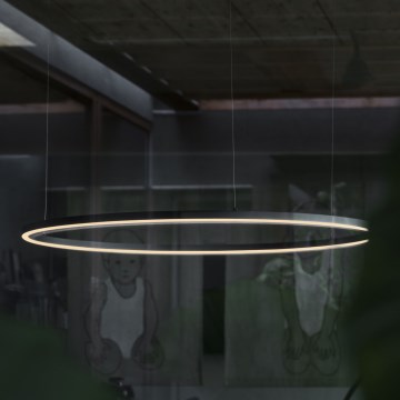Ideal Lux - Dimbare pendellamp aan kabel ORACLE SLIM LED/42W/230V 3000K CRI 90 Ø 90 cm zwart