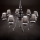 Ideal Lux - Hanglamp aan een ketting BLANCHE 8xE14/40W/230V diameter 92 cm zwart