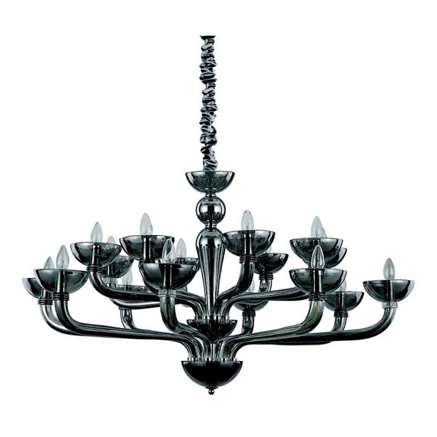 Ideal Lux - Hanglamp aan een ketting CASANOVA 16xE14/40W/230V diameter 120 cm grijs