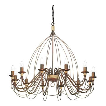 Ideal Lux - Hanglamp aan een ketting CORTE 12xE14/40W/230V diameter 95 cm koper