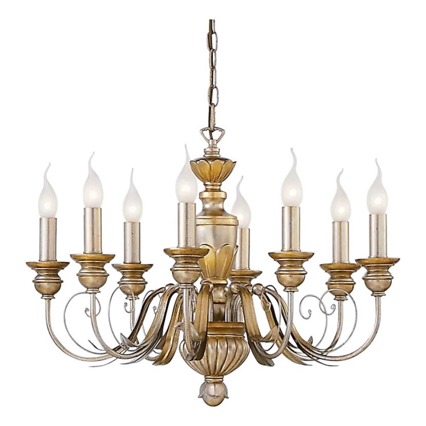 Ideal Lux - Hanglamp aan een ketting FIRENZE 8xE14/40W/230V diameter 64 cm goud