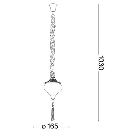 Ideal Lux - Hanglamp aan een ketting HAREM 1xE27/42W/230V diameter 16,5 cm messing