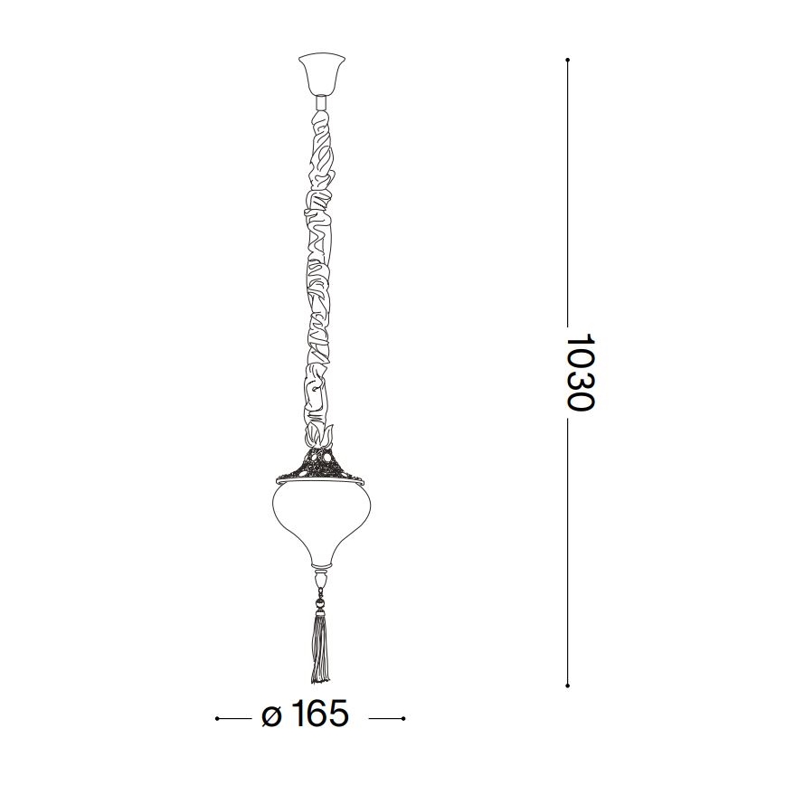 Ideal Lux - Hanglamp aan een ketting HAREM 1xE27/42W/230V diameter 16,5 cm messing
