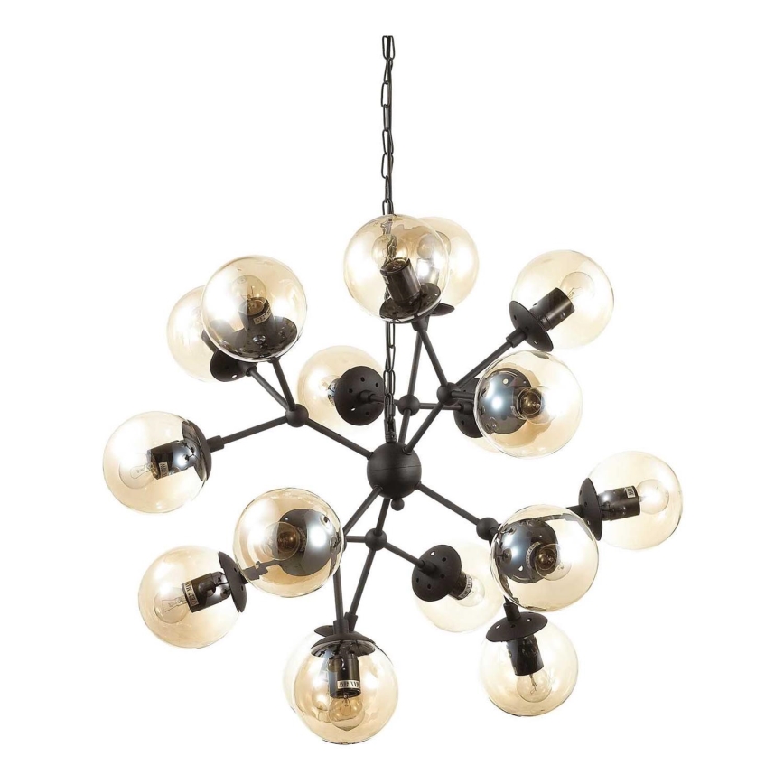 Ideal Lux - Hanglamp aan een ketting KEPLER 18xE27/42W/230V diameter 69 cm zwart/gerookt