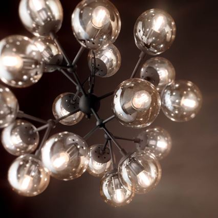 Ideal Lux - Hanglamp aan een ketting KEPLER 18xE27/42W/230V diameter 69 cm zwart/gerookt
