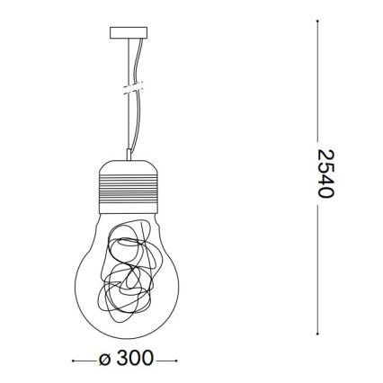Ideal Lux - Hanglamp aan een koord 1xE27/60W/230V diameter 30 cm
