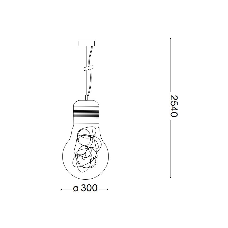 Ideal Lux - Hanglamp aan een koord 1xE27/60W/230V diameter 30 cm